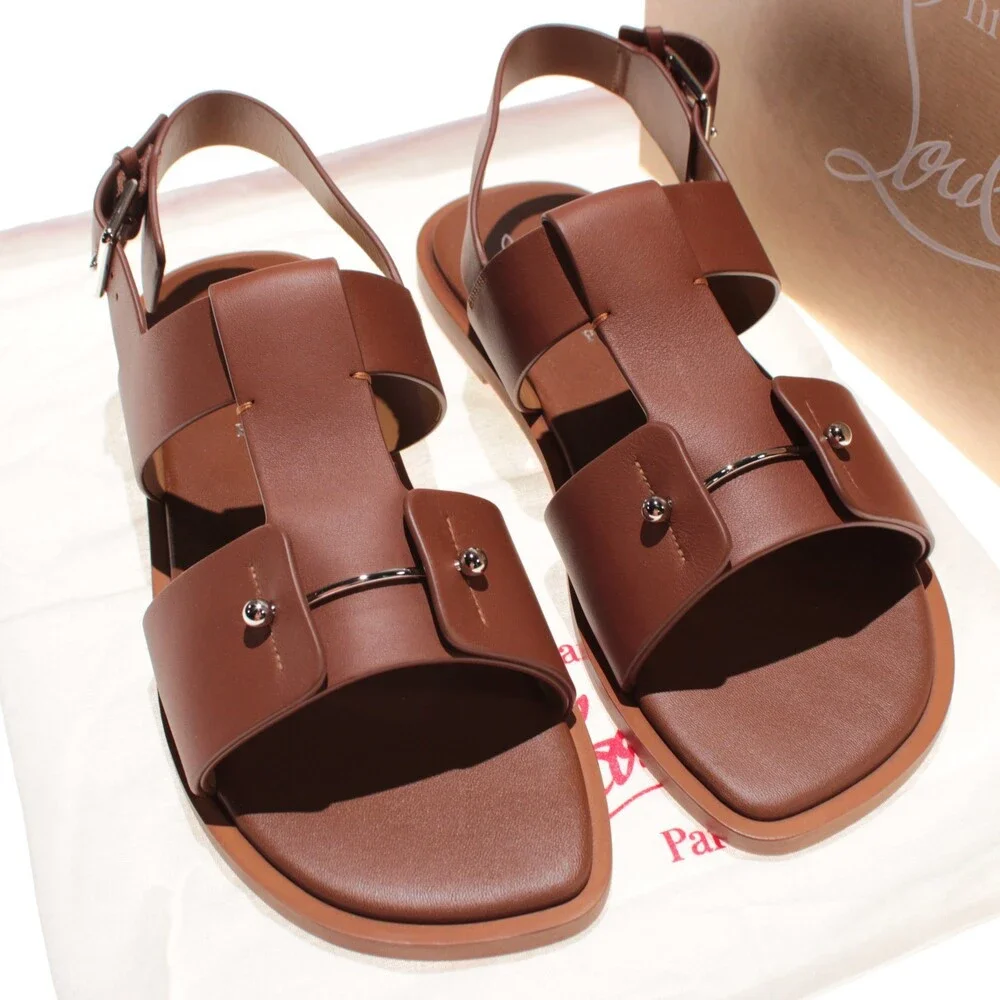 Christian Louboutin NWB Chambeliss Sandals Size 44 (US 11) in Brown Leather